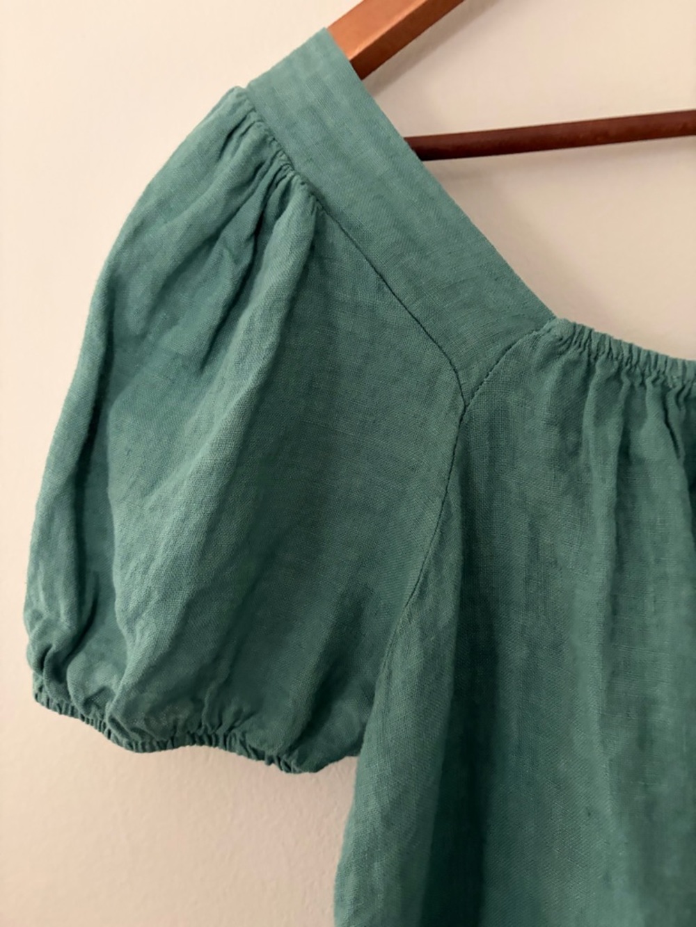 Linen Italian Made Blouse Top by Bellambra Green Breathable NWT Women’s Large - Picture 6 of 15